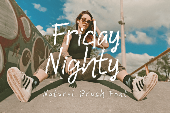Friday Nighty: A Modern Script Typeface for Editorial Design